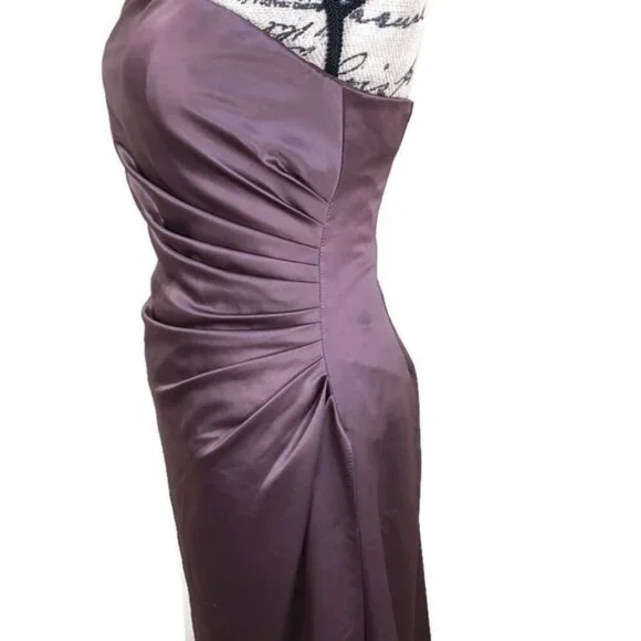 Bill Levkoff Cocoa Brown Strapless Gown Dress 10 - Picture 3 of 6